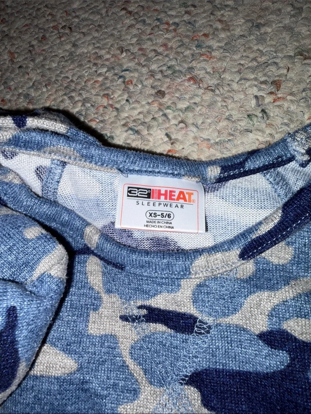 Blue Camo Kids Pajama Set